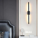 Axyaa Linear Tube LED Wall Lamp Black Gold Sconce