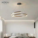 Axyaa Spiral Chandelier: Modern Dimmable Round Ceiling Light in Black/White