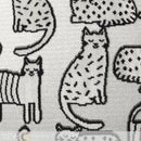 Axyaa Black & White Velvet Cat Embroidered Cushion - Modern, Simple, Children's Room