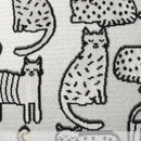 Axyaa Embroidered Cat Velvet Cushion, Modern Black & White Decorative Pillow