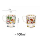 Axya 400ml Cartoon Ceramic Couple Cup - Heat Resistant Tea Milk Mug - Creative Boy and Girl Goblet Shape