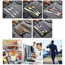 Axyaa Stainless Steel Camping Utensil Set with Travel Case