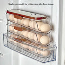 Axyaa Clear Plastic Egg Holder Fridge Organizer Bin - Stackable Automatic Rolling Dispenser