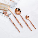 Axyaa Gold Stainless Steel Cutlery Set - Knife Fork Spoon Dinnerware