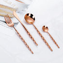 Axyaa Gold Cutlery Silver Dinner Set Knife Fork Spoon Stainless Steel Tableware