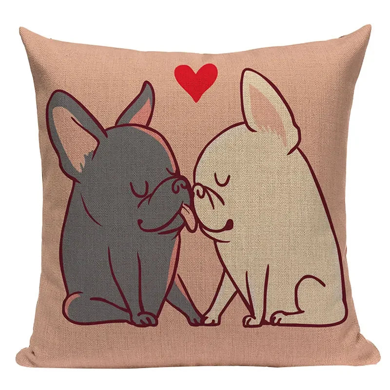 Axyaa Love Pug Dog Cushion Cover Sleep Dog Throw Pillow Case