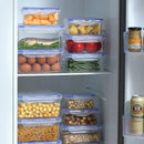 Axyaa Rectangular Refrigerator Storage Box with Lid: Plastic Crisper for Fresh Food