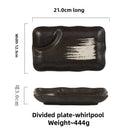 Axyaa Ceramic Dumpling Plate Set with Vinegar Dish - Grilled Meat Serving Tray