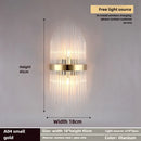 Axyaa Gold/Black Crystal Wall Sconce: Elegant Stainless Steel Lighting Fixture for Home Decor