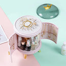 Axyaa Makeup & Jewelry Organizer: Rotating Storage Box for Luxury Cosmetics & Rings