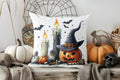 Axyaa Halloween Witch Pumpkin Candles Decor Pillow Cover for Sofa Bedroom Car