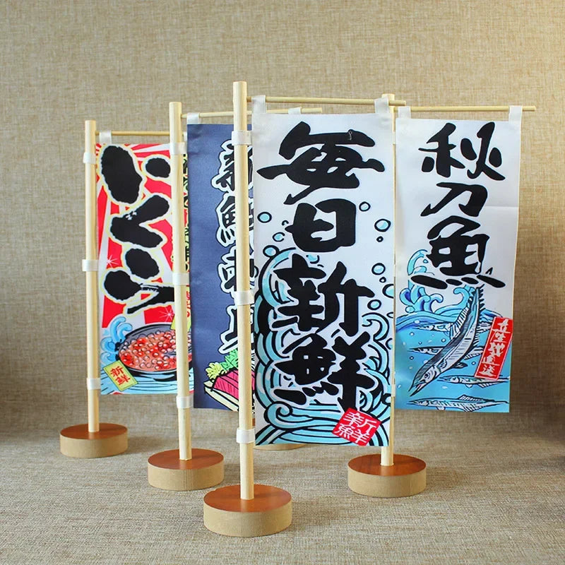 Axya Mini Sushi Shop Flag Curtain for Japanese Restaurant Decoration