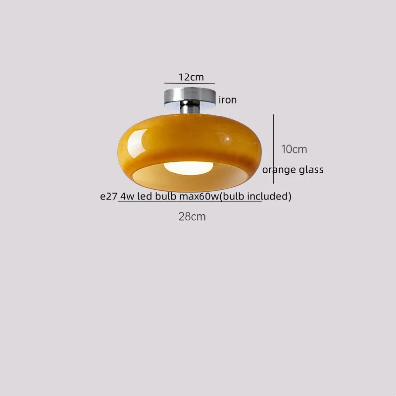 Axyaa Copper Glass LED Ceiling Lamp - Modern Indoor Lighting Fixtures