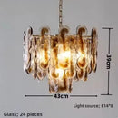 Axyaa Retro Amber Glass Pendant Light - Designer Living Room Chandelier