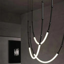 Axyaa Designer Bar Pendant Light for Duplex Penthouse, LED Chandelier for Soft Suspended Ceiling