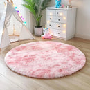 Axyaa Tie-Dye Round Plush Area Rug - Soft Fluffy Shaggy Mat for Trendy Home Decor