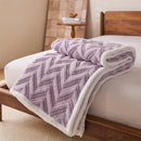 Axyaa Striped Taffeta Velvet Blanket: Soft, Warm Double-sided Plush Throw for Home & Office