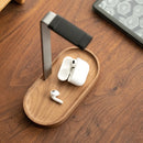 Axyaa Headphone Stand: Creative Wooden & Aluminum Desktop Storage