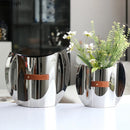 Axyaa Geometric Metal Vase for Chic Room Decor