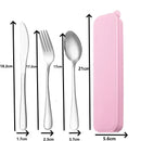 Axyaa Stainless Steel Cutlery Set with Storage Box: Fork, Spoon, Knife, Chopstick - 4pcs