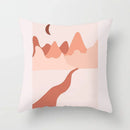 Axyaa Geometric Flower Leaves Cushion Cover - Desert Sunrise Cactus Pillowcase