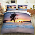 Axyaa Ocean Theme Beach Duvet Set with Coastal Pattern & Wave Design