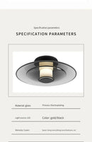 Axyaa Amber Glass Disc Wall Lamp LED Sconce Lighting Fixture for Modern Minimalist Indoor Decor