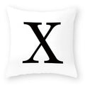 Axyaa Polyester Alphabet Cushion Cover 45X45cm for Home Sofa Decor