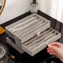 Axyaa Stackable Velvet Jewelry Organizer Display Tray for Earrings, Necklaces, Bracelets