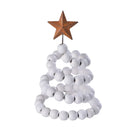 Axyaa Mini Wooden Bead Tree Ornaments with Star Topper, Rustic Farmhouse Style