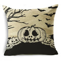 Axyaa Skull Pumpkin Printed Linen Throw Pillowcase for Living Room Party