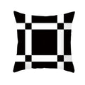 Axyaa Black & White Plaid Wave Stripe Checkerboard Print Throw Pillow Case