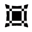 Axyaa Black & White Plaid Wave Stripe Checkerboard Print Throw Pillow Case