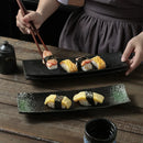 Axyaa Rectangular Sushi Plate | Japanese Ceramic Retro Restaurant Strip Plate