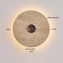Axyaa Round Wood LED Wall Lights Balcony Hallway Staircase Sconce - Wabi Sabi Yellow Stone Wall Lamp