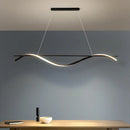 Axyaa Curved LED Table Chandelier for Chic Nordic Restaurant and Bar