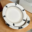 Axyaa Hand drawn Ceramic Plates Set for Internet Famous Tableware Retro Home Dinnerware