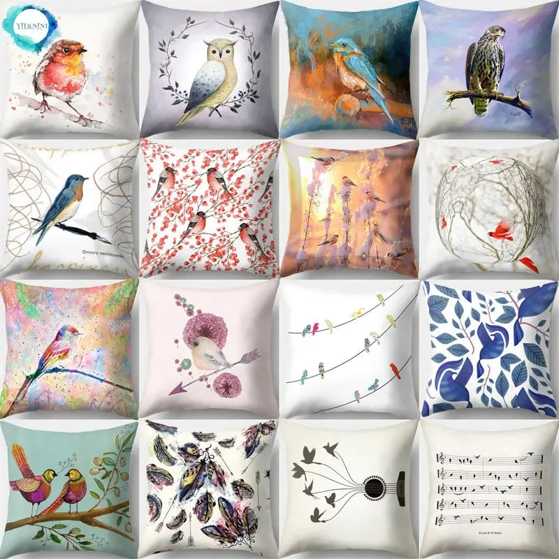 Axyaa Charms Bird Animal Pillowcase for Home Decoration