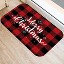Axyaa Red Plaid Print Door Mat: Non-Slip Home Kitchen Bathroom Carpet