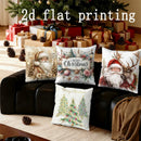 Axyaa Christmas Santa & Tree Pillow Covers - Festive Cushion Cover for Sofa, Bedroom, Car