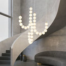Axyaa Modern Copper Chandelier: Elegant Lighting for Dining Room, Bar, and Staircase