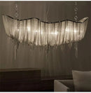 Axyaa Aluminum Chandelier with Long Chain Tassel Pendant for Luxurious Living Room
