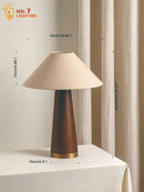 Axyaa Solid Wood Table Lamp LED E27 Modern Desk Light for Living Room & Bedroom