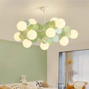 Axyaa Magic Beans Green Leaf Chandelier - Modern French Ceiling LED Hanging Lamp for Kids & Living Room