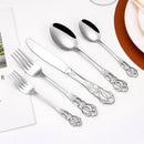 Axyaa Gold Stainless Cutlery Set - Luxury Black Tableware Knife Fork Spoon Flatware
