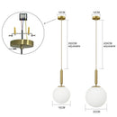 Axya Gold Glass Ball Pendant Lamp - Luxurious Hanging Lights for Dining Room & Bedroom