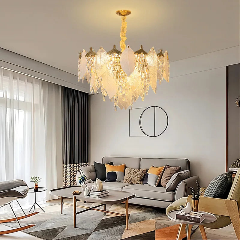 Luxury Crystal Chandelier Blade with LED lights for Living, Dining, Bedroom by Axyaa.