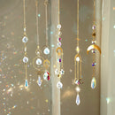 Axyaa Crystal Butterfly Moon Prism Suncatcher - Outdoor Rainbow Maker Fairy Garden Decor