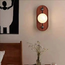 Axyaa Alabaster Round LED Wall Lamp for Bedroom Decor & Lighting