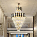Axyaa Luxury Crystal Chandelier for Villa Living Room Spiral Staircase Loft Duplex